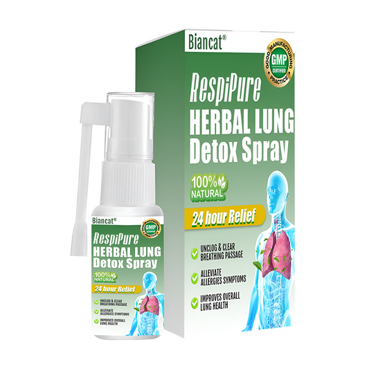 🚭 Biancat® RespiPure Herbal Lung Detox Spray 🌿 Herbal Breathing Spray for Smoke, Dust & Dry Air Exposure | Botanical Respiratory Support | Daily Fresh Air Routine