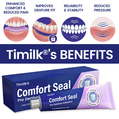 🔥 LIMITED SPECIAL OFFER 🔥 Timilk® Comfort Seal Pro Denture Adhesive⚕️FDA Certified (Clinically Proven 96-   Hour Lock Hold for   Secure, Comfortable &   Zinc-Free Denture Fit)