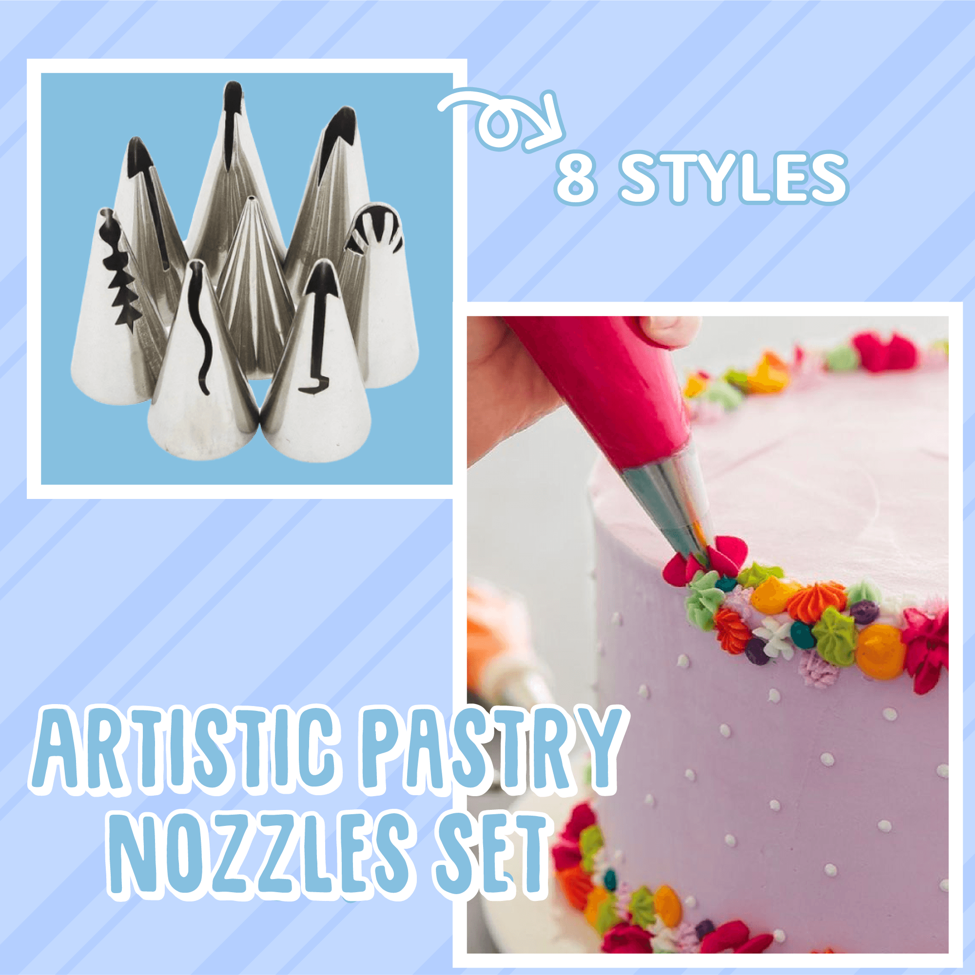 Artistic Pastry Nozzles Set (8pcs)
